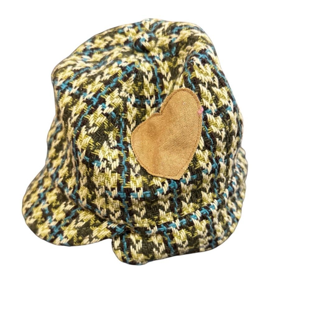 San Diego Hat Co Green & Tan Wool Blend Cloche Hat with Heart Accent – One Size